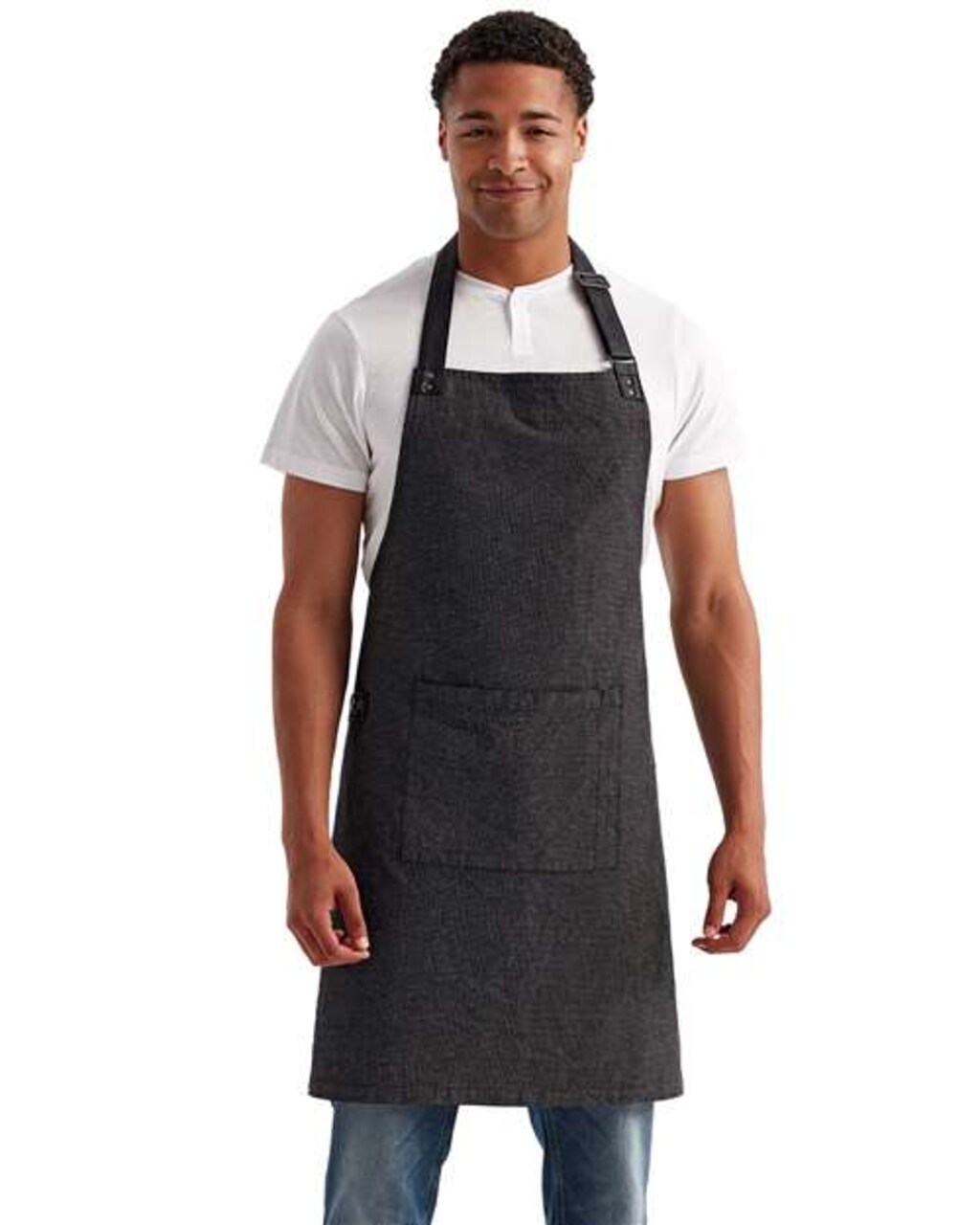 Artisan Collection by Reprime® Annex Oxford Bib Apron Durable Cotton Yarn Dyed Fabric Adjustable Neck Strap